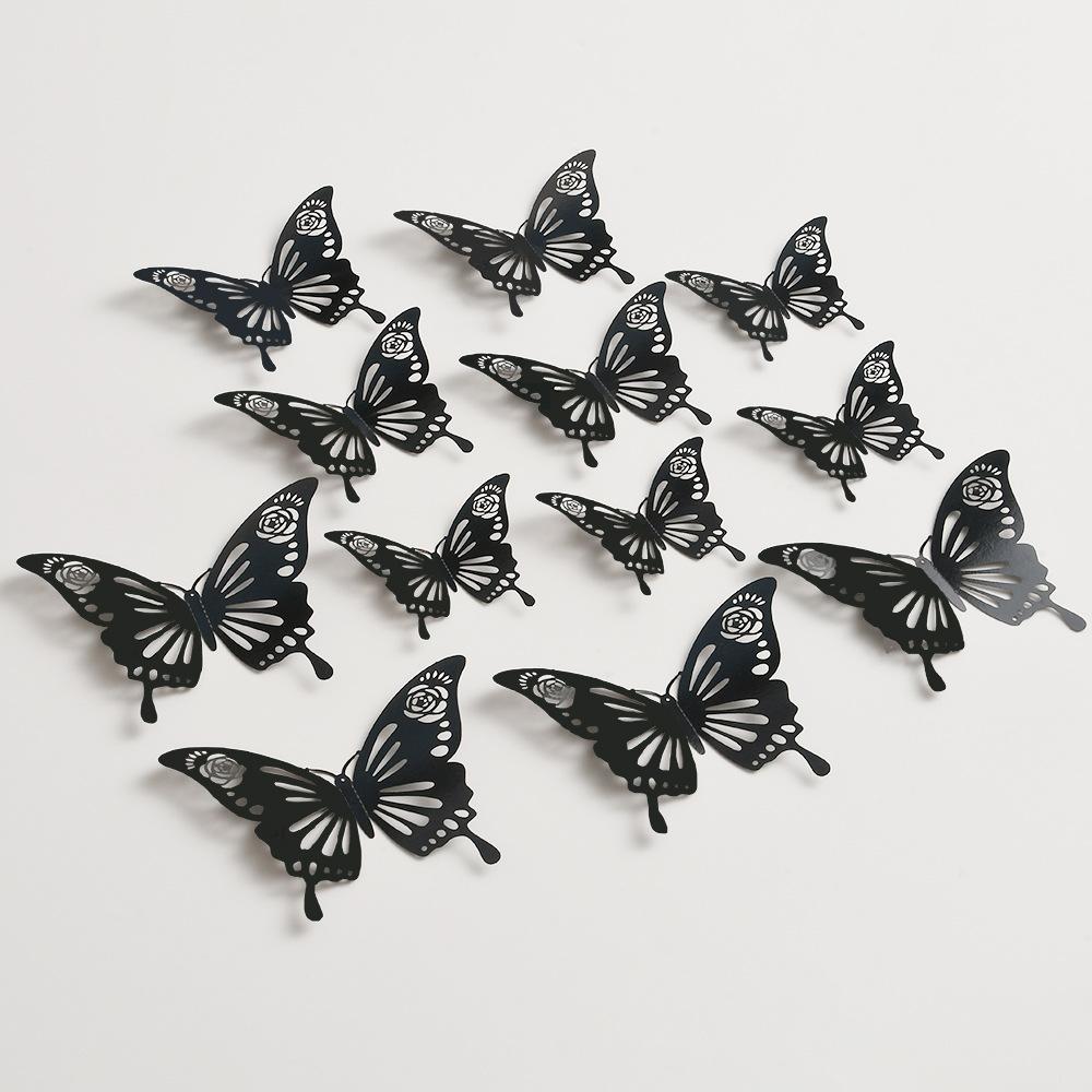 12Pcs Butterfly Stickers 3D Flash Color Wall Stickers for Home Decor Gold Silver Red Blue Stickers for Tile Window Diy Wall Art