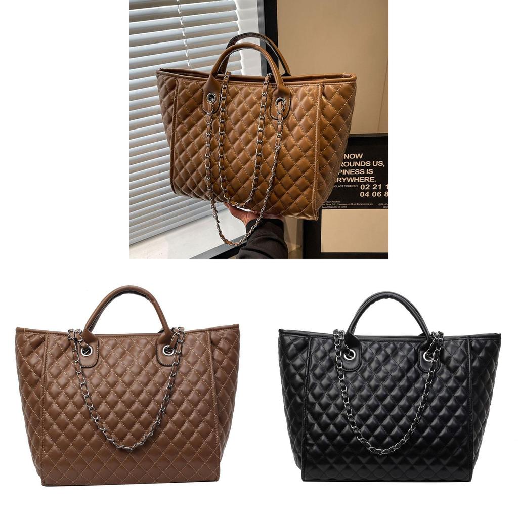 Sac Cabas en PU pour Femmes Grande Capacité Élégant Ville Décontracté Porté à la Main Avec Fermeture Éclair