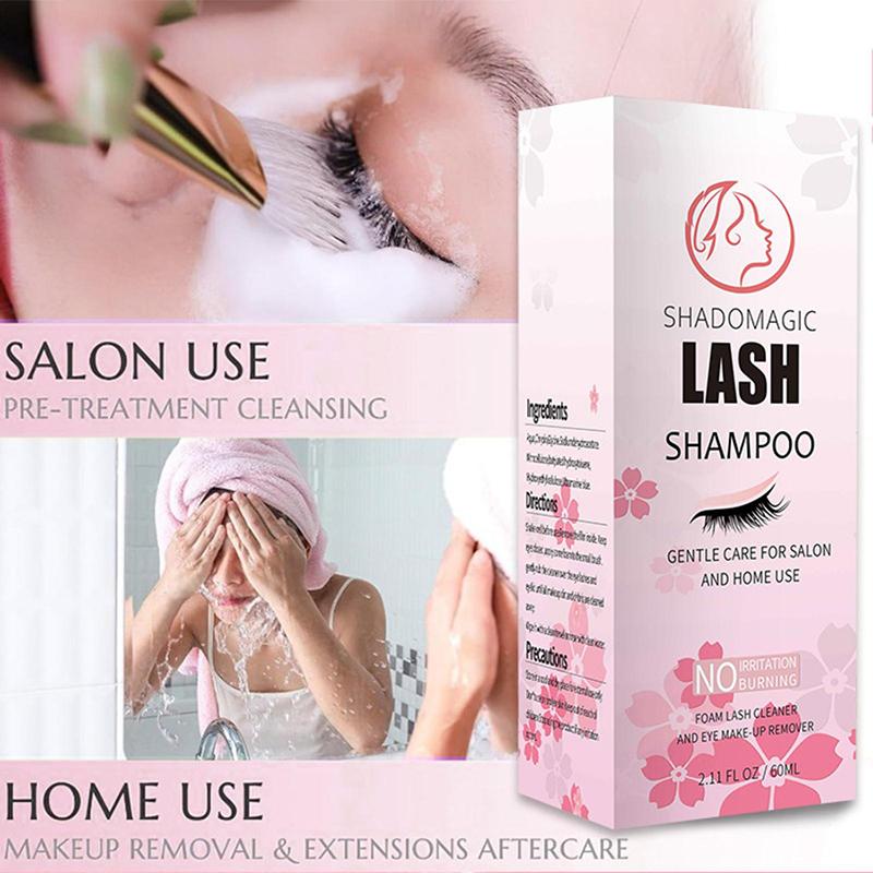 60ML Eyelash Shampoo Lash Cleaner Fast Cleaning Mascara Wand Foam Effective Deep Clean For Lash Extension Care