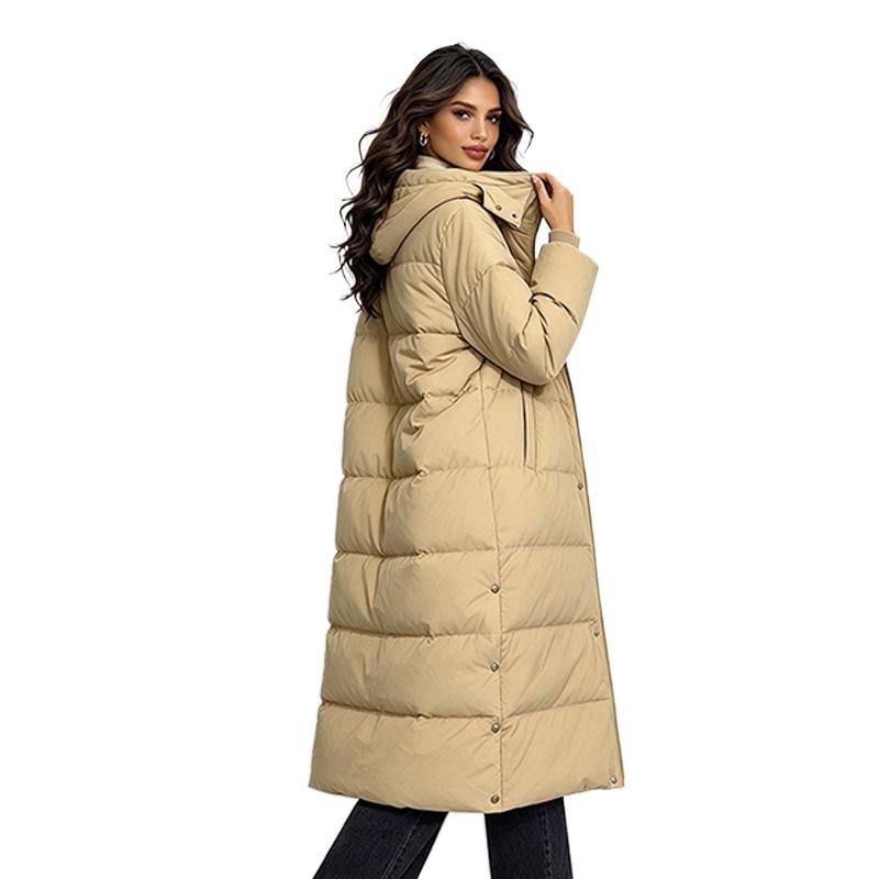 Down cotton-padded clothes and cotton-padded clothes for women's loose winter coats, long styles for the knee year, and new winter cotton-padded jacke