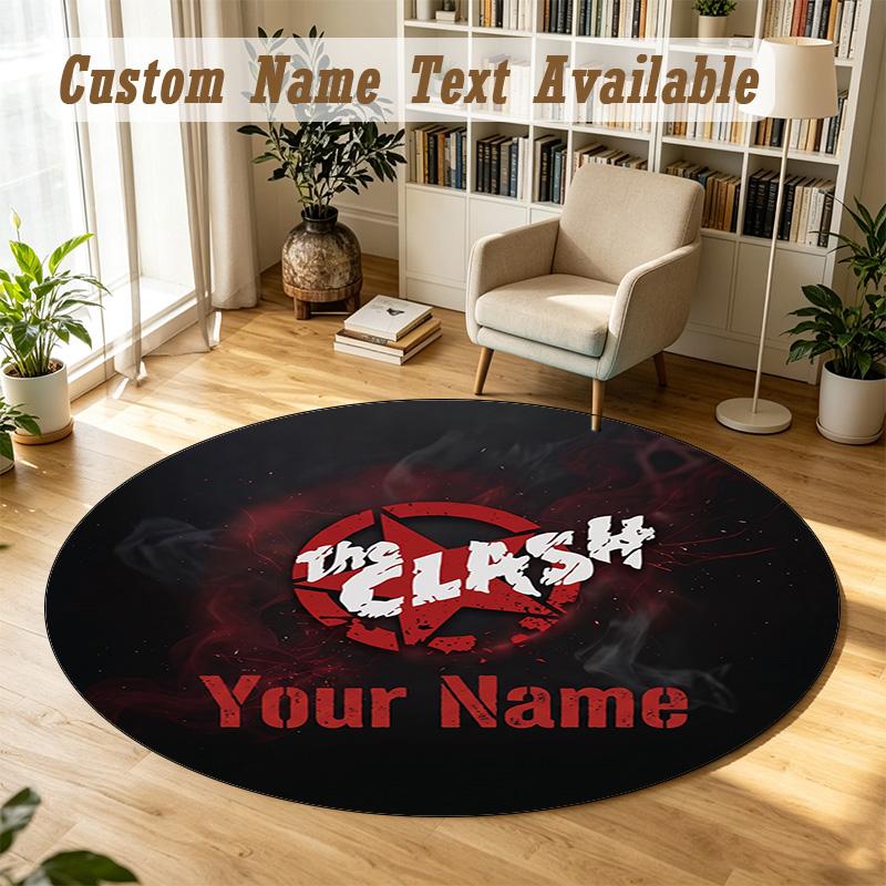 Round Rug Custom NameThe Cure Pattern Non Slip Carpet Home Floor Decor