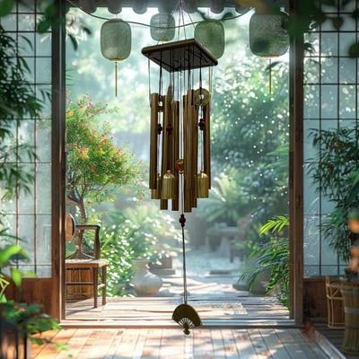 1pcs Antique Bronze Large Multi Tube Wind Chime Rust Resistant Clear Sound Outdoor Garden Patio Decoration