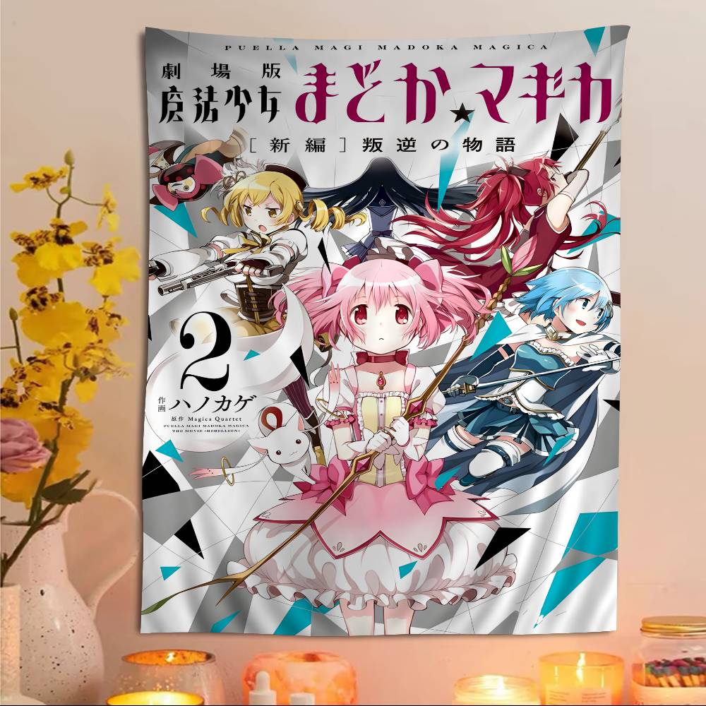 Puella Magi Madoka Magica Printed Large Wall Tapestry Art Science Fiction Room Home Decor Decor Blanket