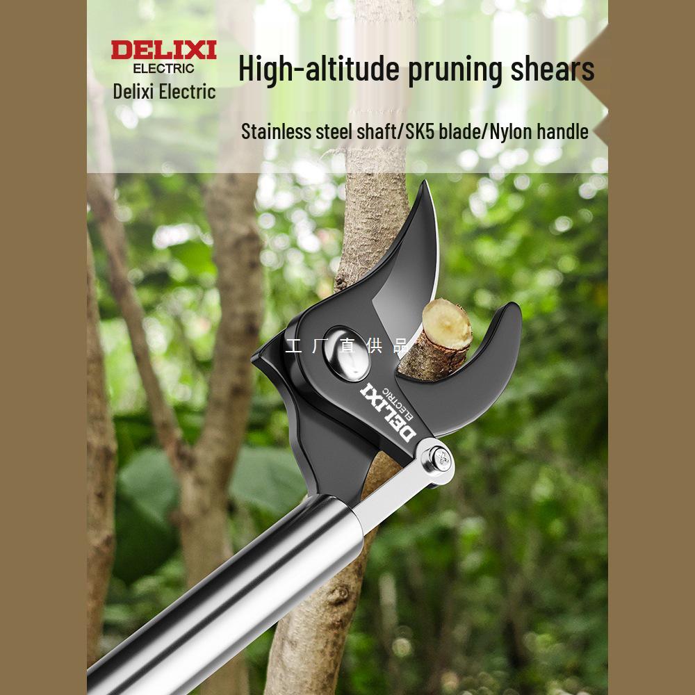 Delixi Telescopic High-Altitude Pruning Shears – Stainless Steel, Ideal for Fruit Tree Branches