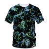 Summer Round Neck 3D Floral Plant Graphic Printed Top Fashionable Casual Short Sleeved Children's Girl T-shirts