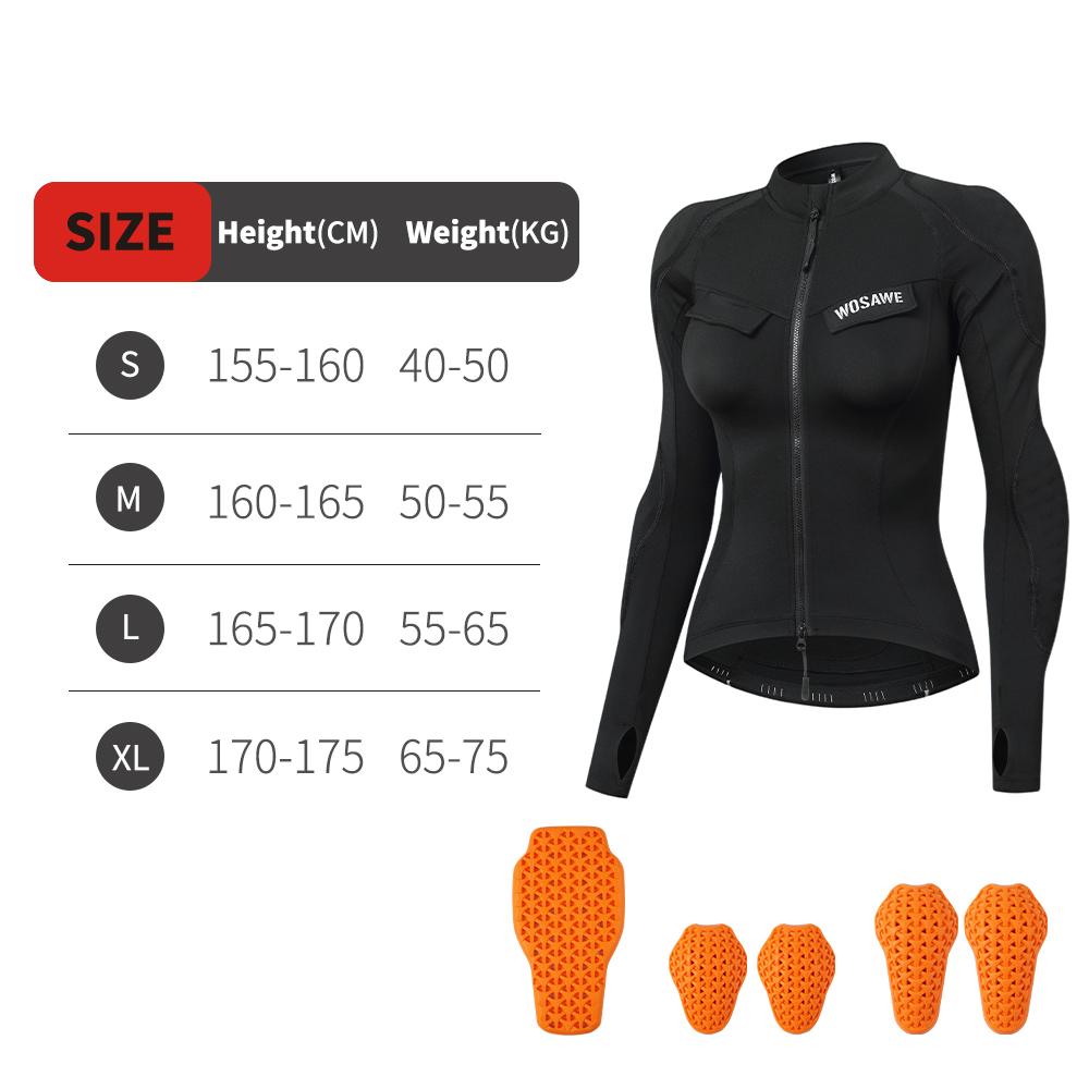 WOSAWE Women Motorcycle Jacket Body Armor CE Certified Summer Downhill Motocross Riding Clothing Protection Racing Reflective