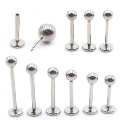 Alisouy 1 Stück Gewindelose Titankugel Eloxiertes Labret Lippenstecker Ring Ohr Tragus Knorpel Barbell Ohrringe Körperpiercing Schmuck