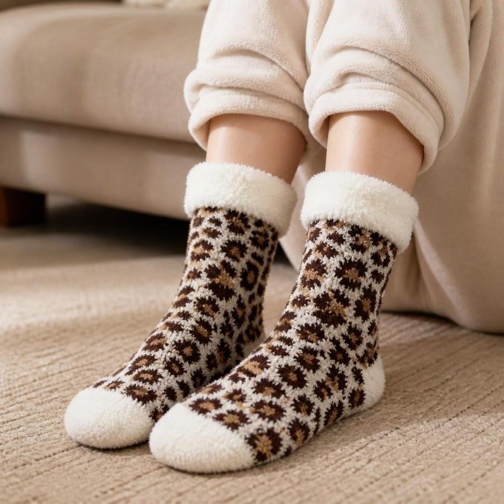 Thicken Plush Fuzzy Slipper Socks Thermal Warm Thermal Slipper Socks Soft Sleep Socks Bedroom Wear