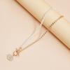 Elegant Dark Concept Floral and Crystal Necklace with Stone Decors Premium Alloy Clavicle Chain for Versatile Fashion