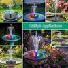 Solar Powered Water Fountain Garden Solar Fountain Pump with Colorful Light Show and 7 Nozzles Outdoor Decoration for Bird Bath