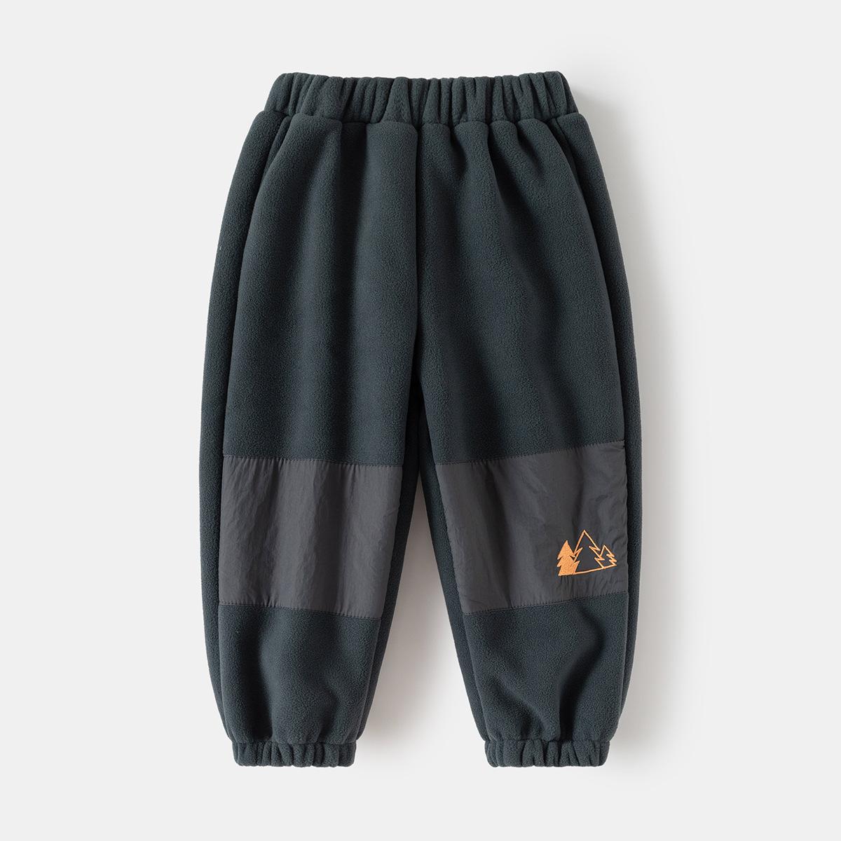 

Детские брюки утолщенные повседневные брюки для мальчиков флисовые брюки для мальчиков для выхода в свет теплые леггинсы детские осенне-зимние брюки 110cm темно-серого