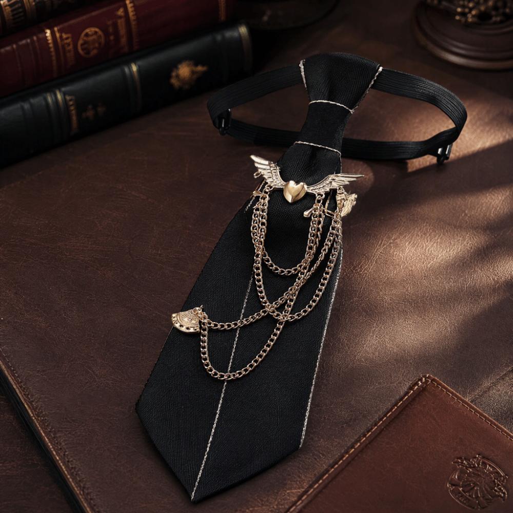 Polyester JK Collar Pin No Tie Needed Neck Ornament Fashion Chain Neck Accessory Shirt Match