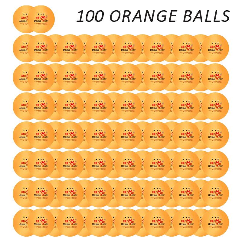 DOUBLE FISH Table Tennis Balls 3 Star V40+ Ping Pong Balls ABS Plastic Wholesale 50 Pack