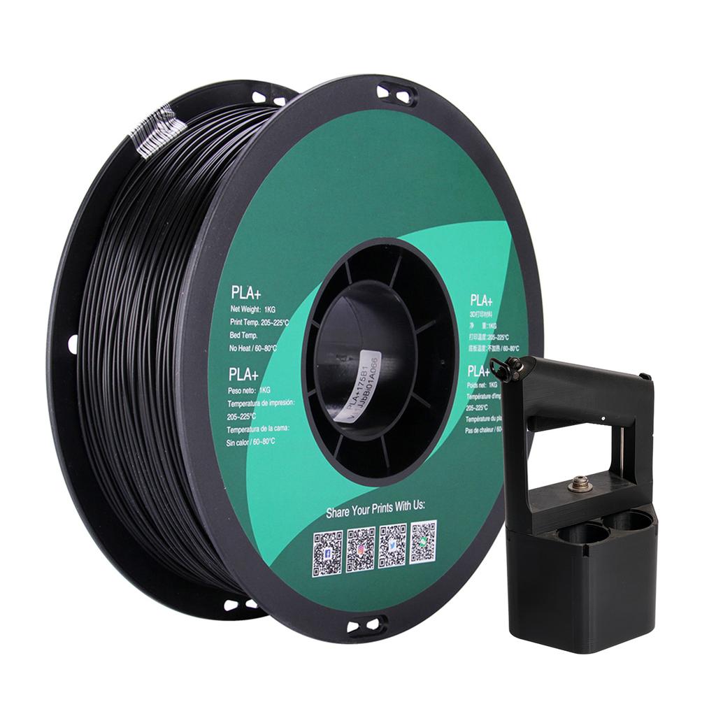 eSUN PLA+ 1.75mm Black 3D Printer Filament Corn Grain Refining Material 1KG Spool (2.2lbs) Dimensional Accuracy +