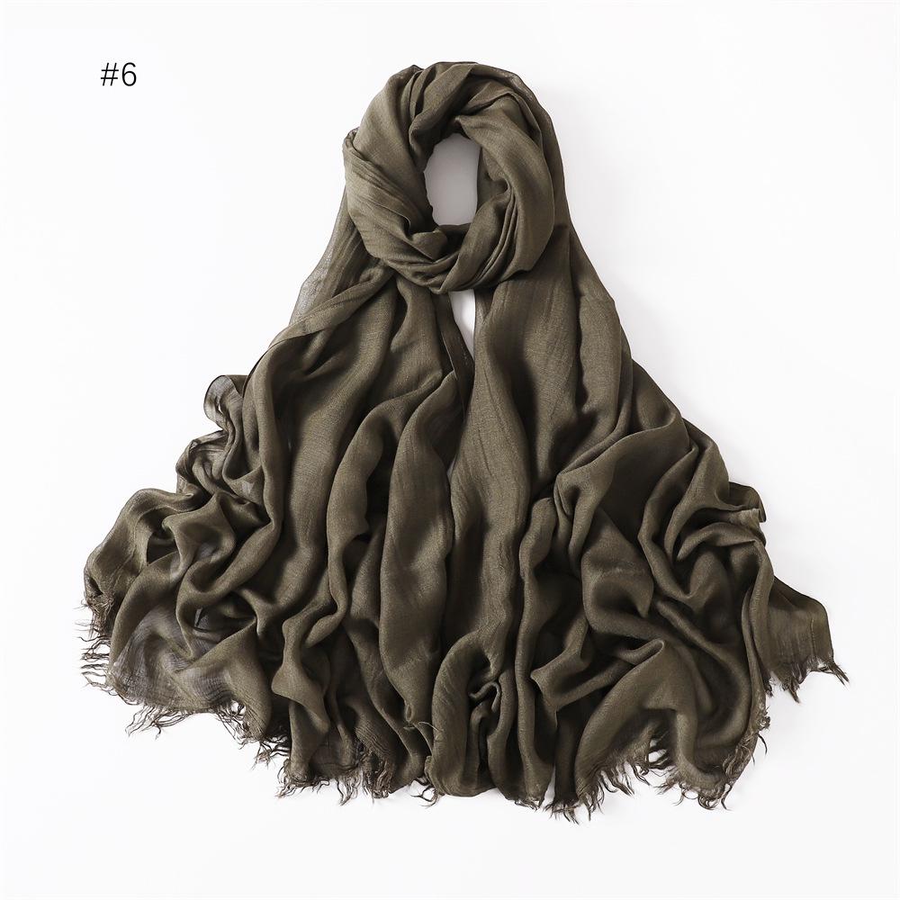 

Lightweight Modal Rayon Tassel Scarf - Breathable Cotton Linen Blend