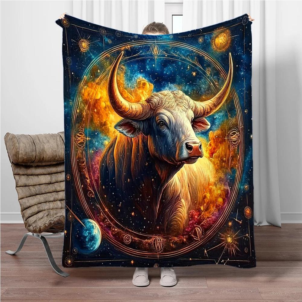 12 Constellation Blanket Flannel Children Warm Soft Blankets for Sofa Bed Cover Blanket Suitable for Birthday Souvenir Gifts