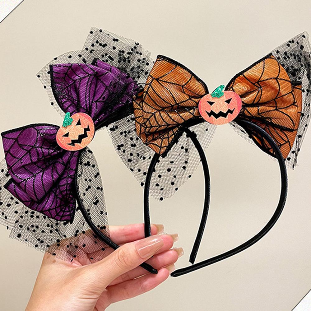 Bow Festival Party Headband Children Funny Evil Pumpkin Headband Cute Hair Card Diablo Halloween Headwear