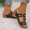 Fashion Fashion Cross Straps Platform Slippers Women Comfort Double Buckle Wedge Sandals Woman Summer 2025 Anti Slip Casual Beach Shoes
