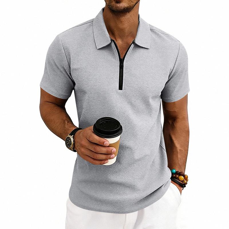 New Arrival: Men's Summer Casual Minimalist Commuter Waffle-Weave Short-Sleeved Golf Polo Shirt