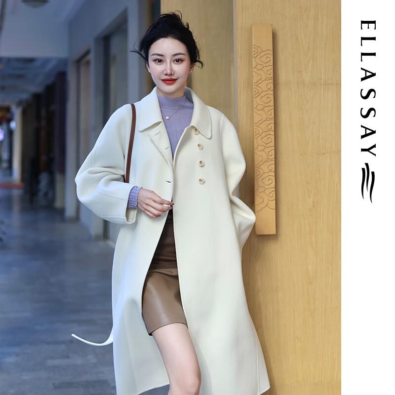 ELLASSAY Women's Elegant Double-faced Wool Coat