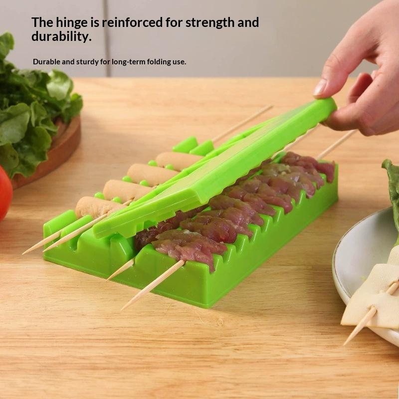 BPA Free Food Grade Plastic Kebab Skewer Maker Effortless Operation Tool for Home Outdoor BBQ Grilling