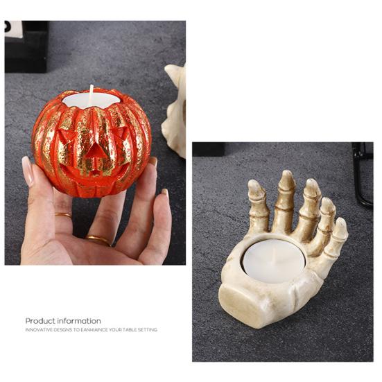 Κηροπήγιο Αποκριών Μάγος Φάντασμα Κολοκύθα Σκελετός Χέρι Βάση Κηροπήγιου Τεαλάι Κηροπήγιο