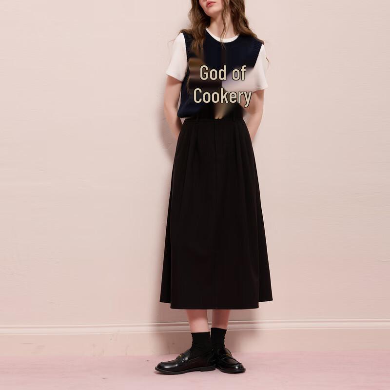 Sancai Зима 2025 Плиссированная юбка макси А-силуэта M