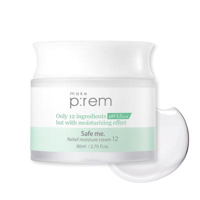 Make Prem Safe Me Relief Moisture Cream Velké Mírně Vysoce Zlepšuje Drsnou Suchou a Citlivou 12 Lahviček 12, 80ml, Kapacita, Kyselé, Hydratační,
