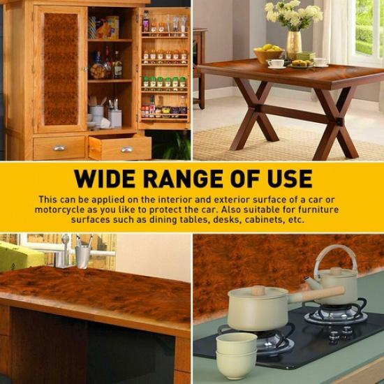 Car Interior Wood Textured Grain Vinyl Wrap Glossy Sticker Decal Sheet Film DIY