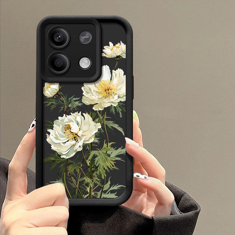 White Flower Pattern Case For Xiaomi Redmi Note 14 4G 13 Pro Plus Note 13 12 14 Pro 5G 11S 13C Soft TPU Silicone Phone Cover