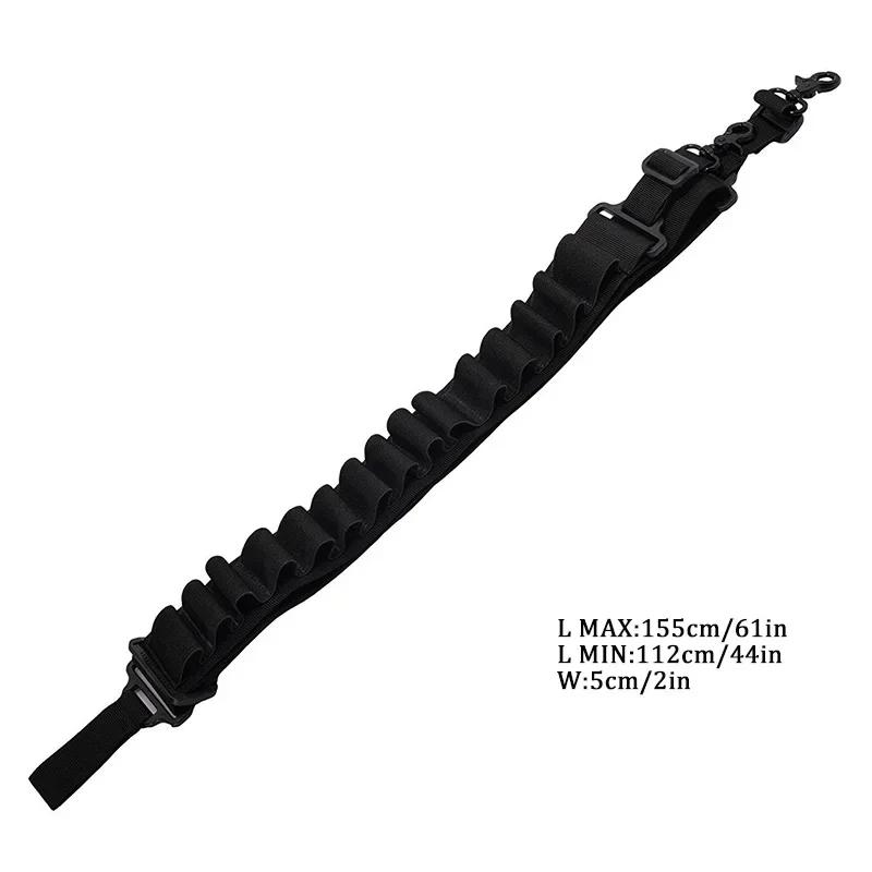 Multifunctional Tactical Two Point Shooting Gun Sling 15-hole Shotgun Shell Holder Molle Airsoft Ammo Sling Hunting Accessories