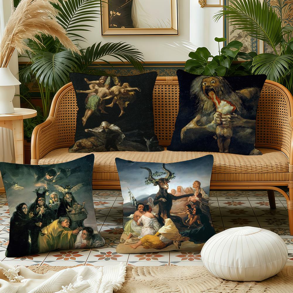 FFrancisco GGoyas cushion cover Pillow Case Plush Fabric Soft Double Sided Print Sofa Cushion Cover Throw Pillow Covers
