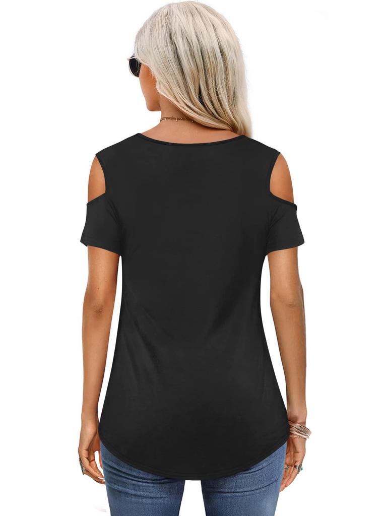 Women's 2023 Fashion Off-the-Shoulder Short Sleeve T-shirt