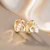 Elegant European Zircon Swan Stud Earrings - High-End, Super Sparkly, Versatile, and Fashionable.
