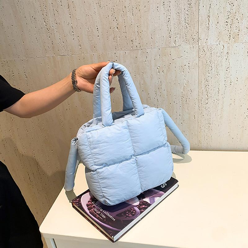 Sewing Thread Interior Compartment Top-Handle Bags Solid Casual High Quality Bags for Women Zipper Nylon Women's Handbags ARI