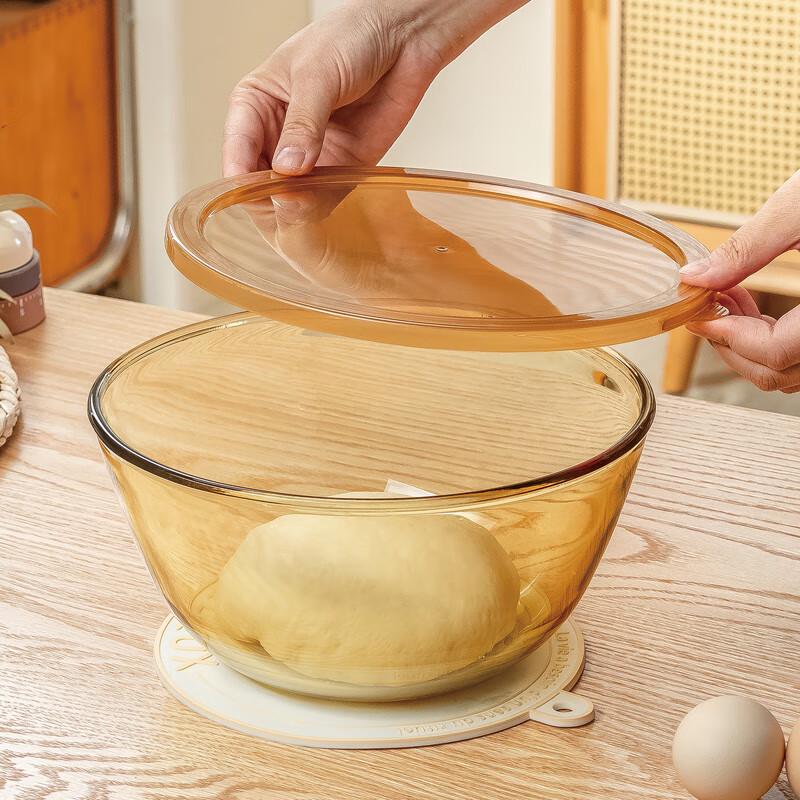 Gnas Hitzebeständige Glas-Rührschüssel mit Deckel