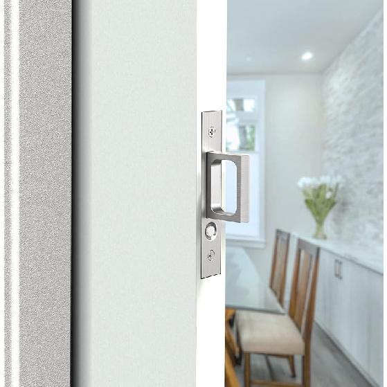 Pocket Door Edge Pull - Sliding Door Pull Handles Hardware,Pockets Hidden On The Side Pop-up Door Handles,Pull Ring Is Larger and Easier To Use Black