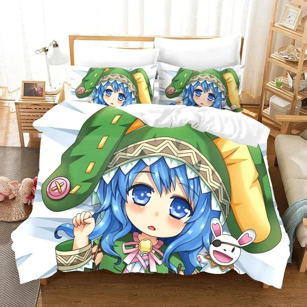 Date A Live Girls Japan Popular Anime Bedding Set Bedroom Soft Modern Bedspreads Comefortable Duvet Cover Quilt Cover Pillowcase