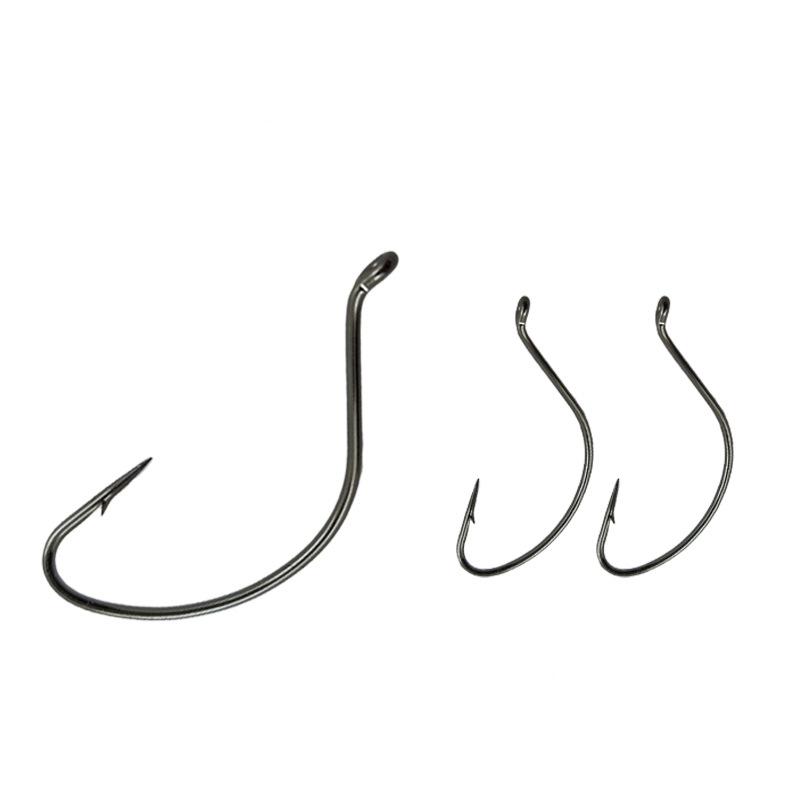 Oem Top Right 9160 100pcs/bag High Carbon Steel Wacky Worm Fishing Hooks Wide Offset Wacky Rig Hooks
