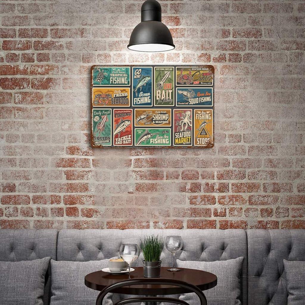 1-Pack Retro Metal Wall Plaque, 20×30cm and 30×40cm, Shabby Rusted Sign for Dining Area, Corridor, Bar or Restaurant