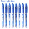 8 Pcs 0.5mm Erasable Pen Refill Set 8 Color Ink Gel Pen Rod Washable Handle School&Office Writing Stationery Gel Ink Pen