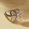 Fashionable Ribbon Bows Rings Women Temperament Butterfly-Knot Rings Female Cubic Adjustable Open Rings Embellishment