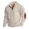 Herren Pullover Outdoor Casual Geknöpft Stehkragen Langarm Pit Strip Cord Sweatshirt Herbst Winter Mode