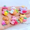 10 Stück Neu Mini Niedlich Cartoon Hase Hund Bär Obst Serie Flache Rückseite Harz Scrapbooking DIY Schmuck Bastel Dekoration Zubehör