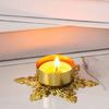 Candle Holder Metal Candlestick Unique Geometric Flower Desk Candlelighting Stand For Sophisticated Home Decoration