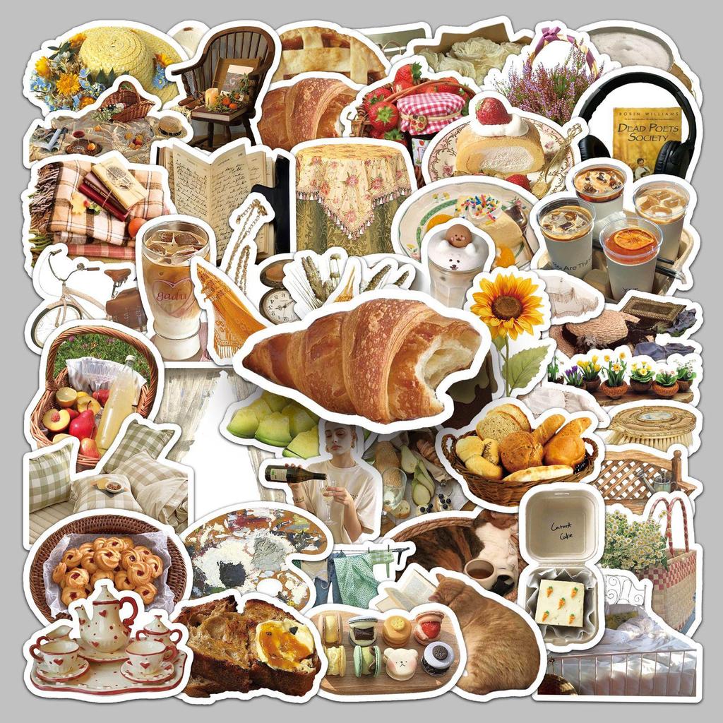 50-Pack Retro INS Style Graffiti Stickers for Water Bottle & Phone – Waterproof, DIY Cartoon Decor.