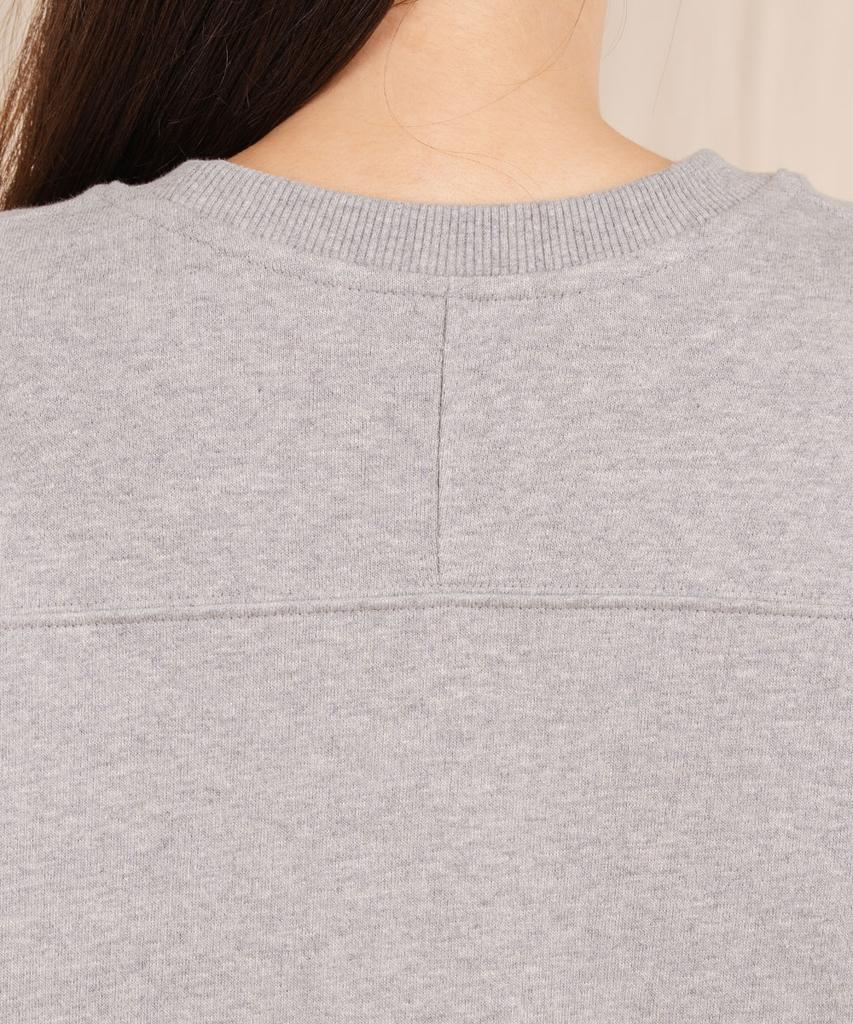 Ellamo Terry Basic Plain Oversized Sweatshirt [Gray]