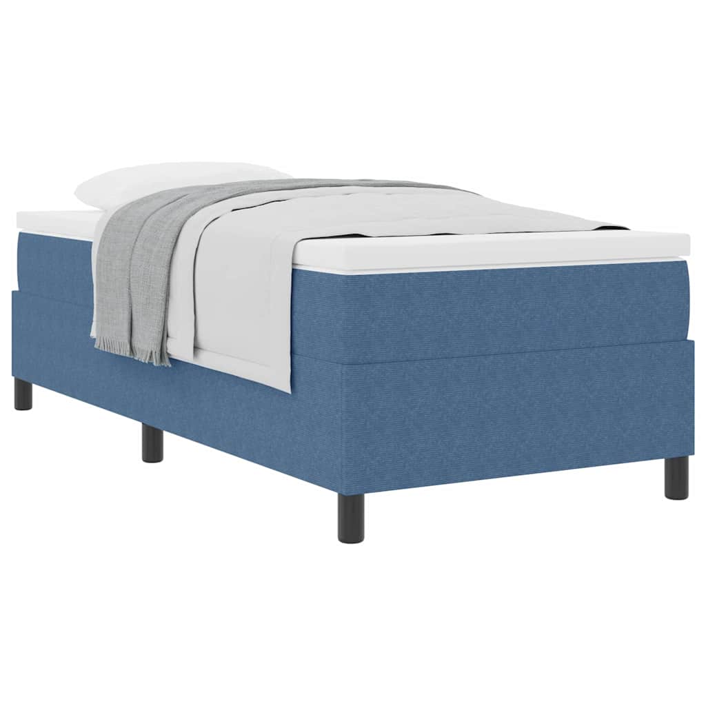 Box Spring Bed Blue and White 80 x 200 cm Cord Fabric