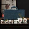 White porcelain Kung Fu tea set gift box high-end travel tea set cover bowl teacup suet jade
