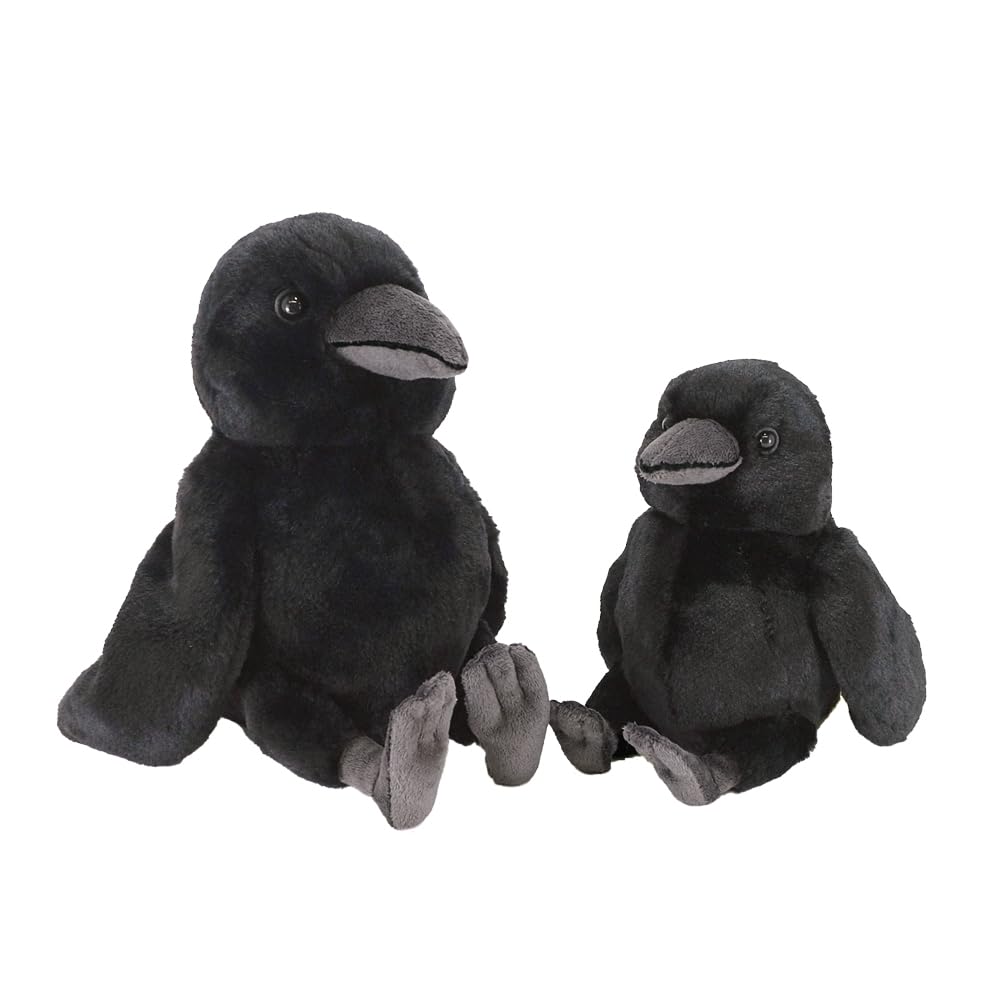 SunLemon Fluffies Medium Crow 15 X 24 X Plush Animal Cute Bird 20.5cm P-1473